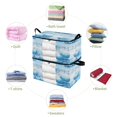 thumbnail image 4 of Foldable Clothes Storage Bags Clothes Organizer Bin with Clear Windows for Clothes Bedding Blue Christmas Background, 4 of 6