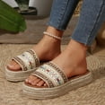 thumbnail image 5 of CHGBMOK Women Sandals Embellished Espadrille Slide Sandals Boho Style & Comfortable Sizes 36-42, 5 of 9