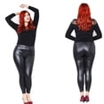 thumbnail image 2 of Women Faux Leather Stretch Skinny Pants Leggings Plus Size Slim Fashion Trousers, 2 of 7