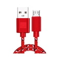thumbnail image 1 of 200cm Portable Lightweight Fast Charging Micro USB Line Colored Braid Data Cable-Red 2M, 1 of 5