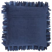 Mina Victory Sofia 20x20 Square Velvet Sponge Finger Throw Pillow in Navy