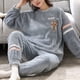 thumbnail image 3 of Conjuntos de Pijamas de felpa para Mujer, ropa de dormir con estampado de dibujos animados de vellón grueso, ropa de casa de terciopelo Kawaii Girsl, Otoño e Invierno, 3 of 5
