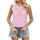 thumbnail image 1 of Camiseta sin mangas de color liso con cuello redondo y pliegues de encaje para mujer - Detalles femeninos, lavable a máquina, tallas S-XXL, contorno de pecho 93-119 cm, 1 of 8