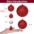 thumbnail image 4 of Emopeak 24 Piezas Adornos De Bolas De Navidad Para Árbol De Navidad - Decoraciones De Árbol De Navidad Inastillables Bola Colgante Para Decoración De Fiestas De Bodas (Rojo 2.5"-6.2Cm), 4 of 5