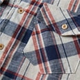 thumbnail image 5 of LYXSSBYX Mens Dress Shirts Short Sleeve Plaid Shirt Pocket Single-breasted Turndown Short Sleeve Blouse, 5 of 8