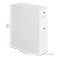 thumbnail image 3 of HOMCOM Armoire de Rangement pour Salle de Bain, Armoire Étroite pour Papier Hygiénique avec Tiroirs, 3 of 10