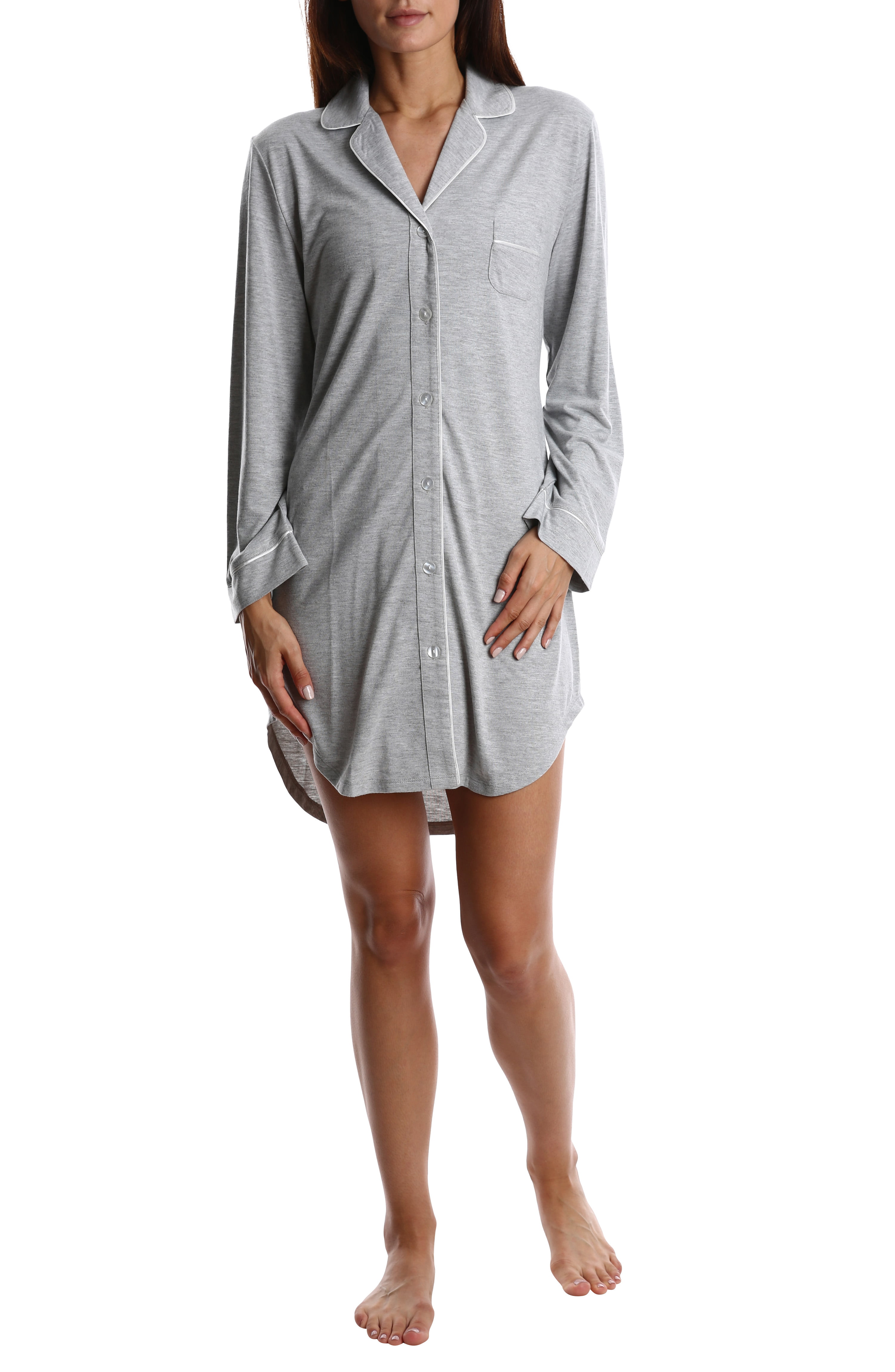 BLIS - Blis Women's Long Sleeve Button Down Sleep Shirt - Ladies Lounge