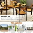 thumbnail image 5 of Topbuy 55” Patio Dining Table 6 People Acacia Wood Dining Table with Slatted Tabletop U-shaped Frame Adjustable Foot Pads, 5 of 9