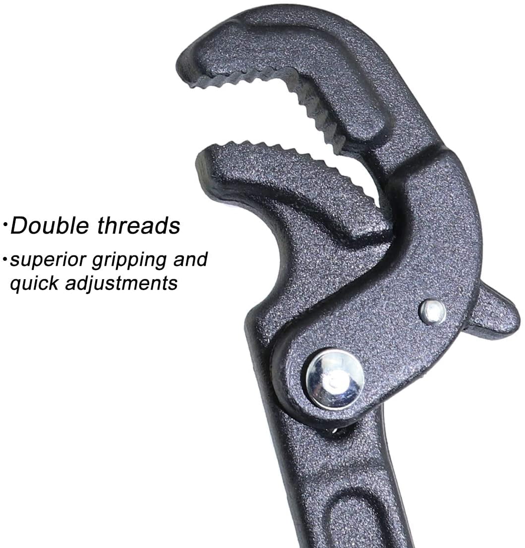 2 Pack Adjustable Wrench Quick Multi-function Self-Adjusting Spanner Power Grip Pipe Wrench 0.6”-2.4”/14mm-60mm