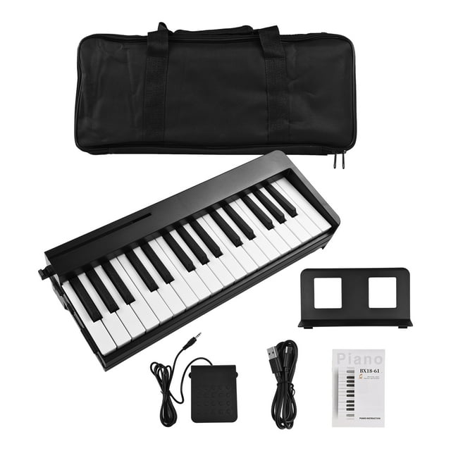 Orgue Électronique, Piano 61 Touches avec Écran Lcd Batterie Intégrée Bt 61 Piano Sensible Bt Piano Musical Portable Batterie 61 Bt Piano Portable avec Support/soutien Huiop Rusuo