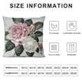 thumbnail image 5 of Flower Throw Pillow Cushion Cover, Romantic Watercolor Design Romantic Big Roses and Leaves Buds Hand Colored Simplistic Art Image, Decorative Square Accent Pillow Case,, 5 of 5