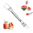 thumbnail image 1 of Xihbxyly Cortador de Sandía Plegable, Rebanador Multifuncional de Acero Inoxidable, Tenedor de Fruta de Fácil Agarre, Diseño Portátil para Picnics Al Aire Libre, Reuniones Familiares, Disfrute de Fru, 1 of 7