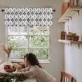 thumbnail image 6 of Abstract Plant Curtain Valances for Windows, Gray Leaves Retro Geometric Rod Pocket Valance Window Treatments Short Curtains for Kitchen Bathroom Living Room, 6 of 6
