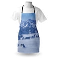 thumbnail image 3 of Mountain Apron Fantasy Dream Land over the Austrian Alps Summit Climate Skiing Snowfall Fir Theme, Unisex Kitchen Bib Apron with Adjustable Neck for Cooking Baking Gardening, White, by Ambesonne, 3 of 3