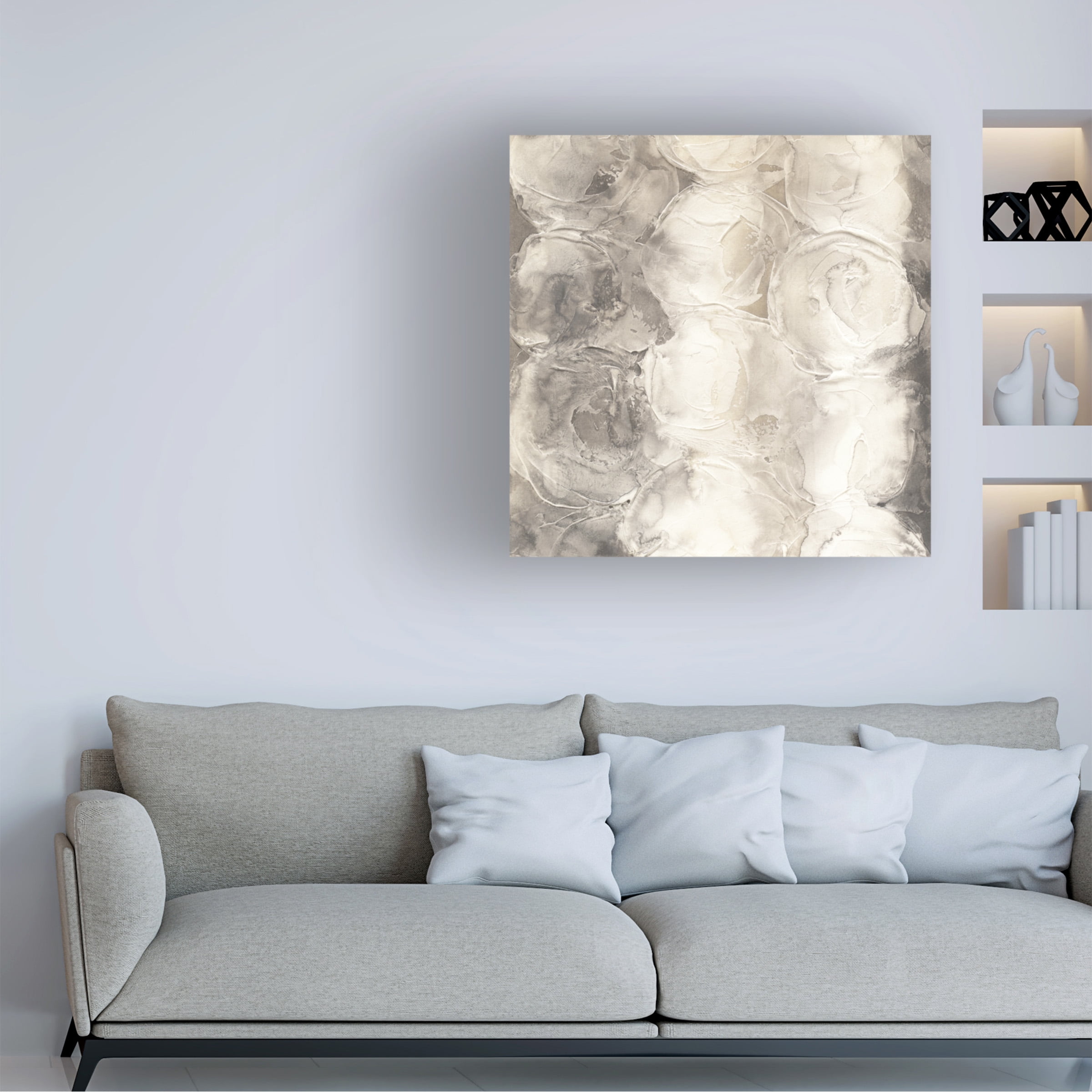 Chris Paschke 'Gray Circles I' Canvas Art