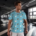 thumbnail image 3 of Wukai Cat Fish Print Men's Short-Sleeved Mesh T-Shirt,Quick-Dry Short Sleeve Workout T-Shirt-Small, 3 of 8