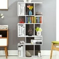 thumbnail image 2 of Gymax 5 Cubes Ladder Shelf Freestanding Corner Bookshelf Display Rack Bookcase White, 2 of 10