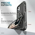 thumbnail image 5 of Feishell Back Case Fit for iPhone 11 6.1 inch,Shock Resistant Hybrid 3-In-1 Rotatable Finger Ring Kickstand Support Magnetic Car Mount Anti-Scratch Protective Phone Cover,Black, 5 of 7