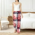 thumbnail image 4 of Salouo Heart Plaid Print Women's Pajama Pants Casual Loose Sweatpants PJs Flowy Pants Drawstring Palazzo for Women Wide Leg Pants Lounge Pajama -XX-Large, 4 of 8