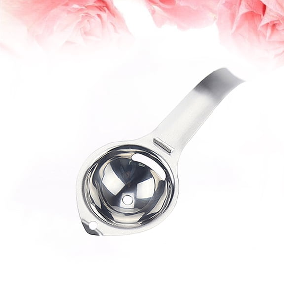 LEORX Silver Egg Yolk Separator Stainless Steel Strainer for Kitchen