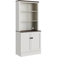 thumbnail image 5 of 72 in Tall Bookshelf 5 Tier Bookcase with Adjustable Shelves, Antique White Book Shelf with Storage Cabinet, Wood Freestanding Display Bookshelves for Home Office，Bedroom, Living Room, 5 of 5