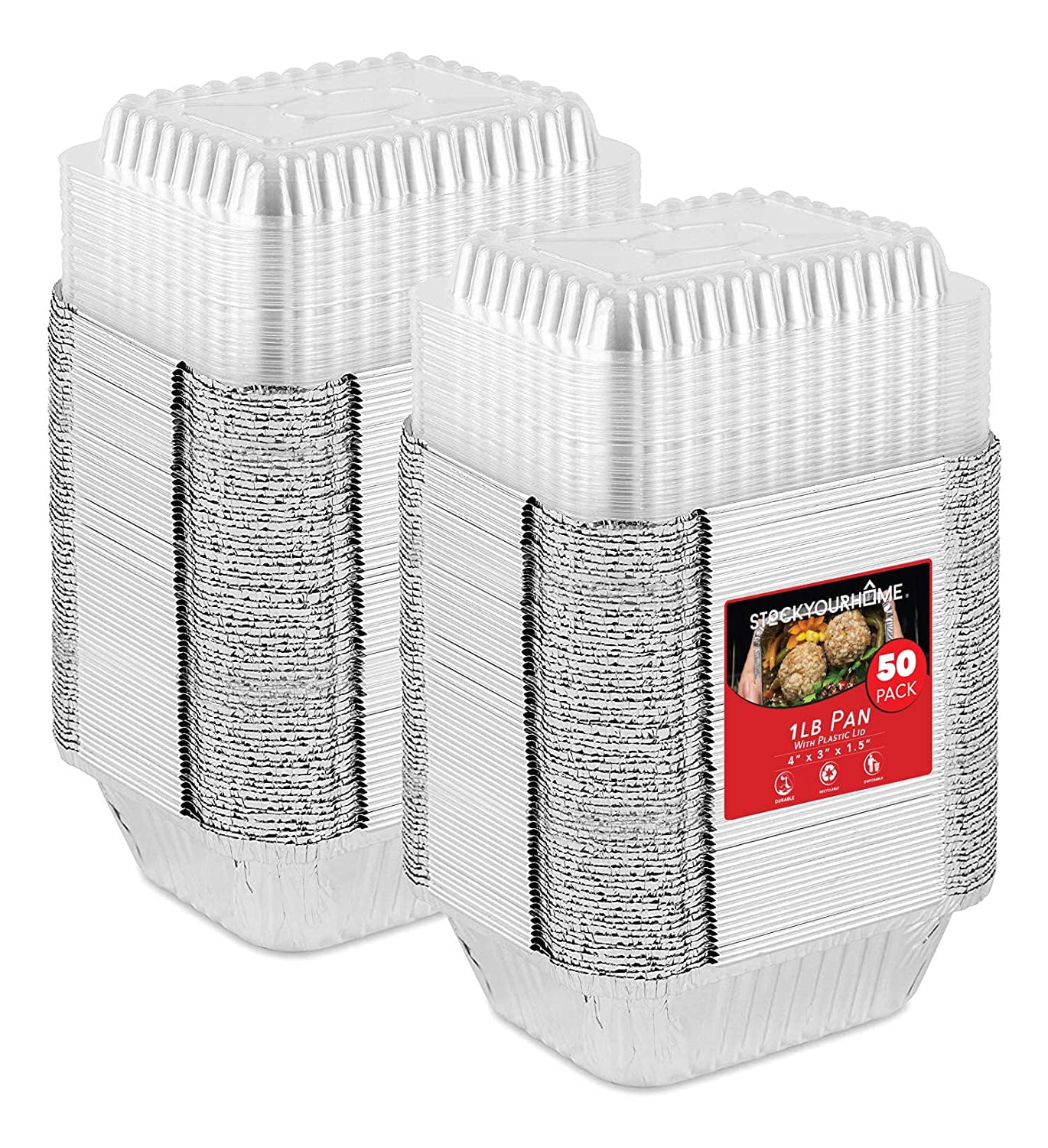 12.6x10.4 Aluminum Foil Pans 118oz Disposable Trays Containers 10pcs - Silver
