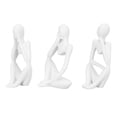 thumbnail image 4 of Estatua de 3 piezas Thinker Bling Bling resina blanca, 4 of 12