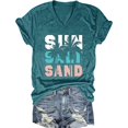thumbnail image 2 of Trendfront Womens Crew Neck Graphic T-Shirt Short Sleeve Loose Fit Summer Beach Tops Vacation Tee Casual Fashion Shirt Ladies, 2 of 3