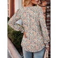 thumbnail image 3 of KISSMODA Women's Long Sleeve Comfy V-Neck Blouse & Tunic Tops, S-2XL, 3 of 4