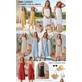 thumbnail image 2 of Fiophy 100% Linen Dress Square Neck Sleeveless Spaghetti Strap Summer Casual Midi Dresses with Slit,Flax,XL, 2 of 8
