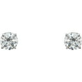 thumbnail image 2 of Sterling Silver Simulated White Cubic Zirconia 4mm Friction Polished Cubic Zirconia Earrings, 2 of 2