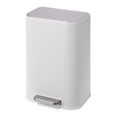 thumbnail image 1 of 3.2 Gallon Bathroom Trash Can with Lid, Stainless Steel Garbage Can with Foot Pedal & Removable Inner Bucket, Rectangular Small Step Waste Bin for Kitchen Living Room (White, 12L), 1 of 7