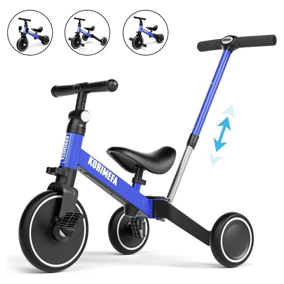 KORIMEFA Toddler Tricycle with Push Handle, Toddler Bike for Age 1-3 Year Old Boy Girl, Kids Trike, Baby Balance Bike