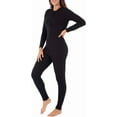 thumbnail image 4 of Fruit of the Loom womens Micro Waffle Premium Thermal Union Suit - Black, 4 of 4