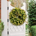 thumbnail image 6 of Spring and Summer Pure Yellow Wreath Simulation Flower Pure Yellow Wreath Door Hanging Home Decoration Spring and Summer Wreath Farmhouse Door Front Decoration Wreath（40Cm）, 6 of 8