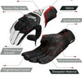 thumbnail image 6 of Motorcycle Gloves Winter Warm Leather Thermal Inner Rainproof Windproof Touch Screen Carbon Fiber Protective Gear Guantes Moto (White,XL), 6 of 7