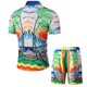 thumbnail image 4 of Pantalones cortos de manga corta para hombre, traje deportivo y de ocio de dos piezas Pompotops  oipoqjl35355, 4 of 9
