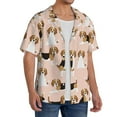 thumbnail image 2 of Kdxio Men'S Hawaiian Shirt For Men Short Sleeve Shirt Beagle Dog On Brown Summer Casual Holiday Beach Button Down T-Shirts, 2 of 5