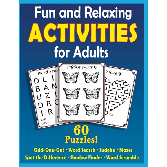 Easy Activities Fun and Relaxing Activities for Adults: Puzzles for People with Dementia [Large-Print], Book 1, (Paperback)