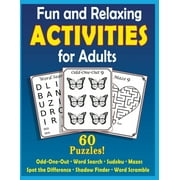 Fun and Relaxing Activities for Adults: Puzzles for People with Dementia [Large-Print] (Paperback) by Mighty Oak Books