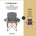 thumbnail image 7 of ARROWHEAD OUTDOOR Portable Heated Folding Camping Chair w/ 6-Can Cooler, 3 Heat Settings, Cup & Wine Glass Holder, Grey, 7 of 7