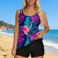 thumbnail image 1 of Trajes de baño para mujer, Trajes de baño para mujer, Traje de baño bikini de tirantes sin espalda de color liso para mujer, Conjunto de bikini con bloques de color y hombros descubiertos, Traje de ba, 1 of 7