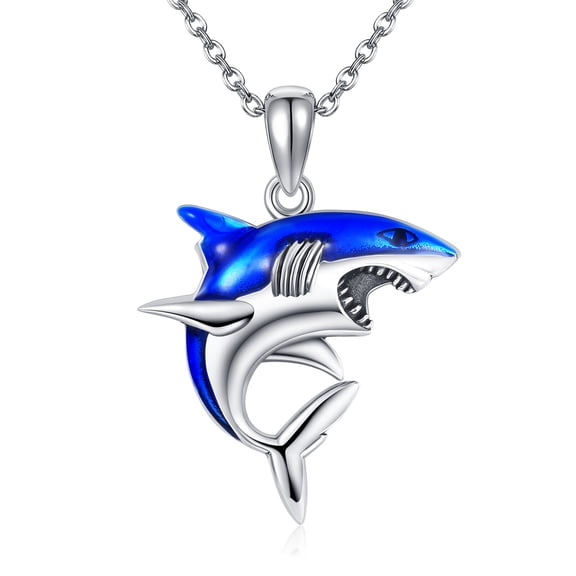 925 Sterling Silver Shark Necklace for Women