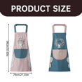 thumbnail image 3 of Clearance Apron Sleeve under $6 Women Kitchen Apron With Hand Wipe Pockets For Cooking Baking Wipeable Oil Proof Cartoon Wreath Rabbit Kitchen Nail Shop Apron, 3 of 9