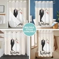 thumbnail image 5 of No Hook Shower Curtain with Snap in Liner, Couple Wedding Dress Waterproof Bath Curtain Double Layers with See Through Top Window, Modern Simple Romantic Art Hotel Shower Curtains 60x72in, 5 of 9
