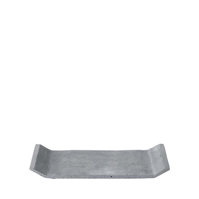 Blomus 65773 12 x 5 in. Moon Decorative Polystone Tray, Dark Grey