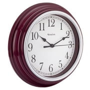 Westclox 9 inch Burgundy Round Simplicity Analog QA Wall Clock
