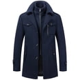 thumbnail image 1 of Abrigo de lana de invierno para hombre, abrigo de lana de cuello doble informal para hombre, 1 of 5