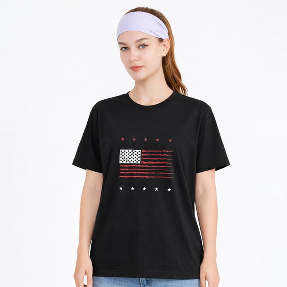 American Flag Shirts for Men and Women: 4th of July Shirt USA 250th Print Tees Patriotic Memorial Day Short Sleeve Tee Top
