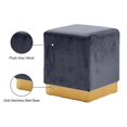 thumbnail image 3 of Pemberly Row Modern / Contemporary Velvet Ottoman/Stool in Gray, 3 of 8